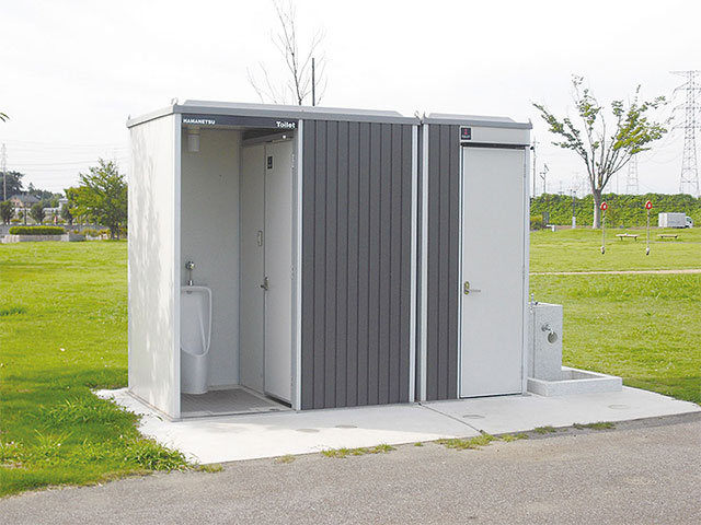 屋外トイレユニット「エポックトイレ」（水洗/簡易水洗/ポンプ式簡易水洗）｜快適な仮設トイレ・オゾン発生器販売は株式会社ハマネツ