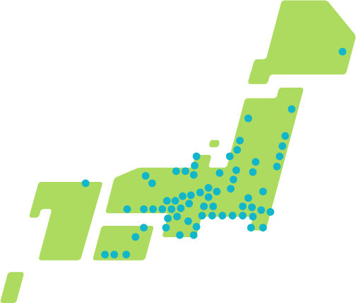 ドント・コイシリーズの採用実績を示した日本地図