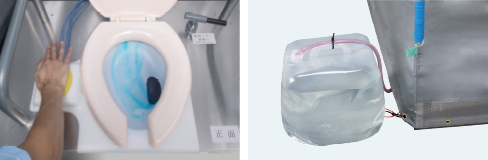 災害用トイレドント・コイMHFU型洗浄イメージ